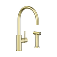 An image of Nero Tapware Zen SS316L Kitchen Mixer With Hand Spray Brushed Gold