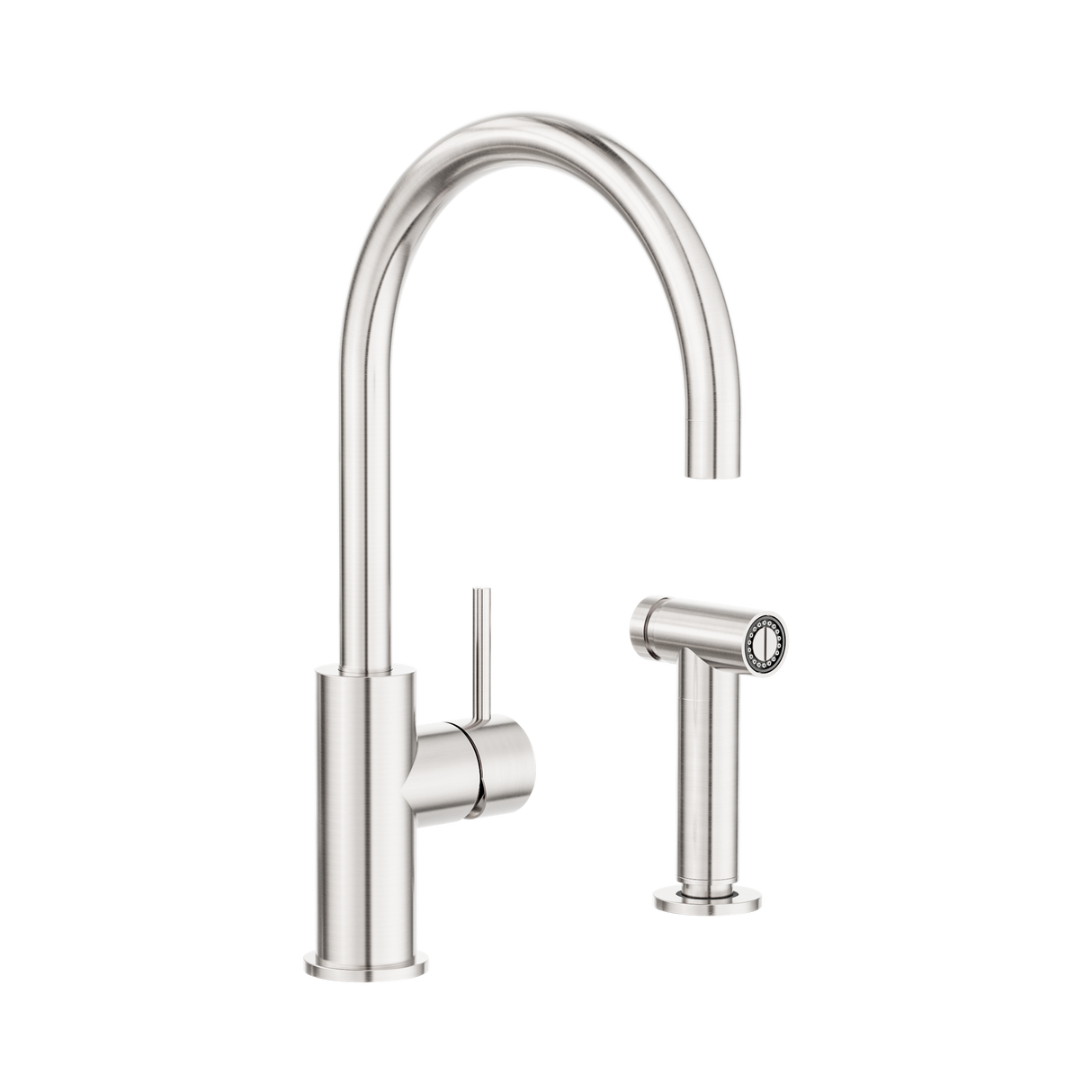 An image of Nero Tapware Zen SS316L Kitchen Mixer With Hand Spray Brushed Nickel