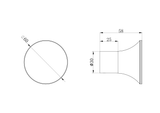 A line drawing of Nero Tapware Zen SS316L Robe Hook Brushed Nickel