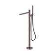 An image of Nero Tapware Pure SS316L Freestanding Bath Mixer With Outdoor Shower Hose Brushed Bronze