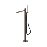 An image of Nero Tapware Pure SS316L Freestanding Bath Mixer With Outdoor Shower Hose Brushed Bronze