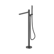 An image of Nero Tapware Pure SS316L Freestanding Bath Mixer With Outdoor Shower Hose Graphite