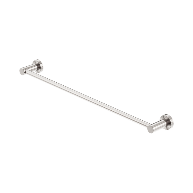 An image of Nero Tapware Mecca Single Towel Rail 600mm Brushed Nickel