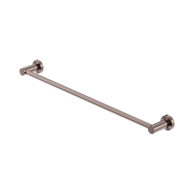 An image of Nero Tapware Mecca Single Towel Rail 600mm Brushed Bronze