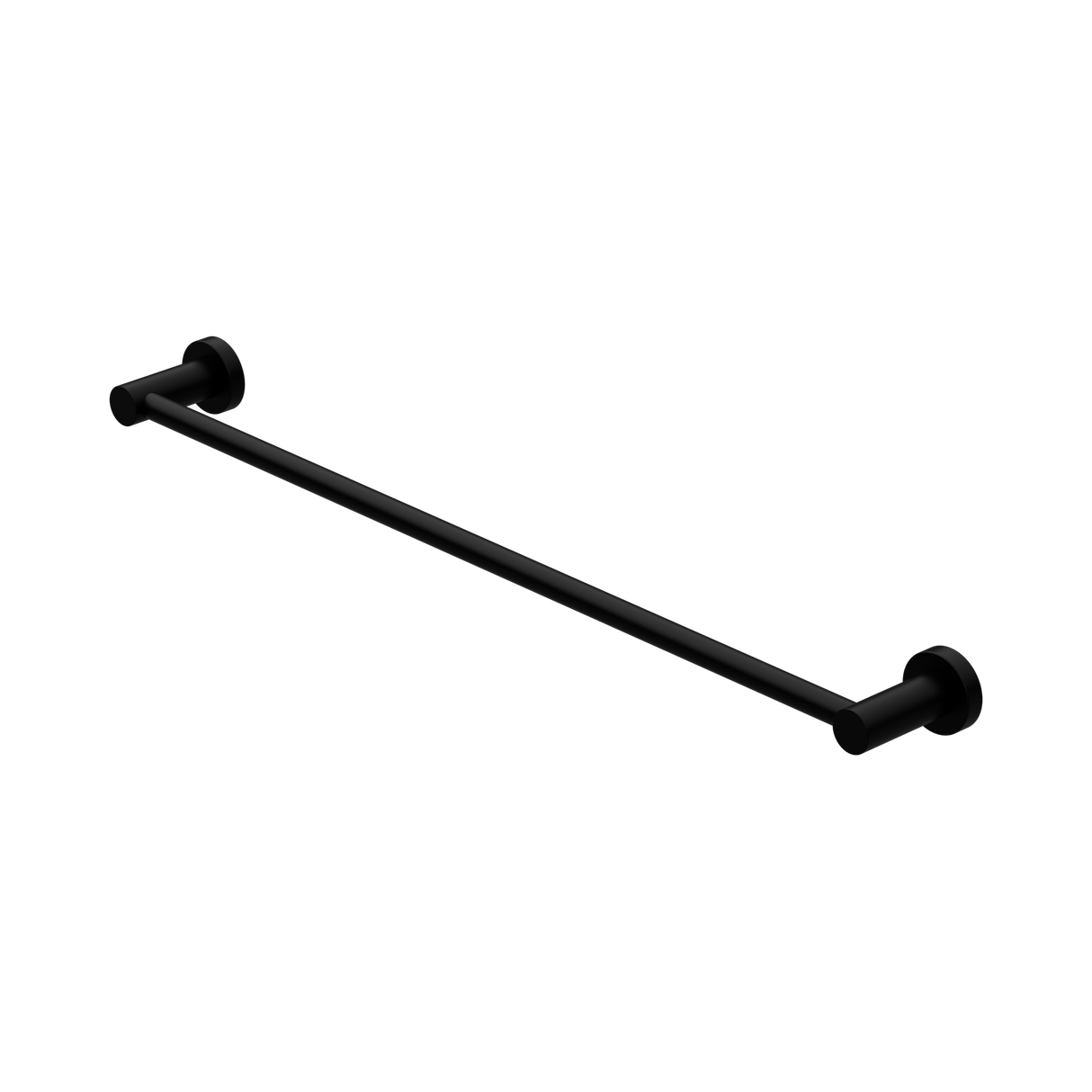 An image of Nero Tapware Mecca Single Towel Rail 600mm Matte Black