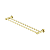 An image of Nero Tapware Mecca Double Towel Rail 600mm Brushed Gold