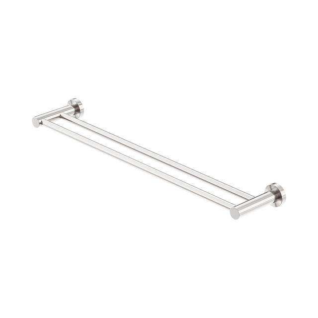 An image of Nero Tapware Mecca Double Towel Rail 600mm Brushed Nickel