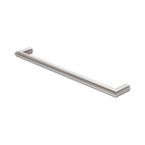 An image of Nero Tapware Mecca 240V Single Heated Towel Rail Brushed Nickel