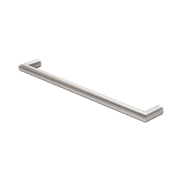 An image of Nero Tapware Mecca 240V Single Heated Towel Rail Brushed Nickel