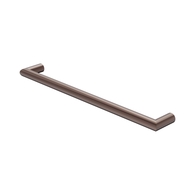 An image of Nero Tapware Mecca 240V Single Heated Towel Rail Brushed Bronze