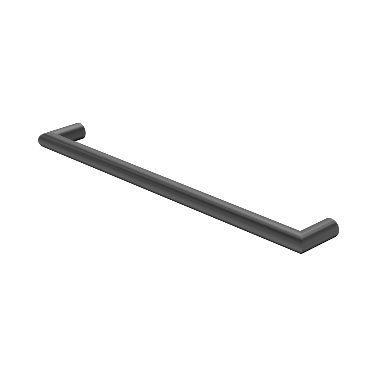An image of Nero Tapware Mecca 240V Single Heated Towel Rail Gun Metal