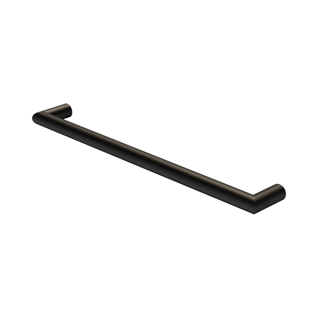 An image of Nero Tapware Mecca 240V Single Heated Towel Rail Matte Black