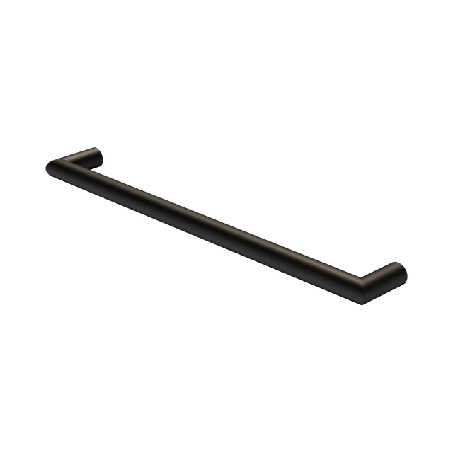 An image of Nero Tapware Mecca 240V Single Heated Towel Rail Matte Black