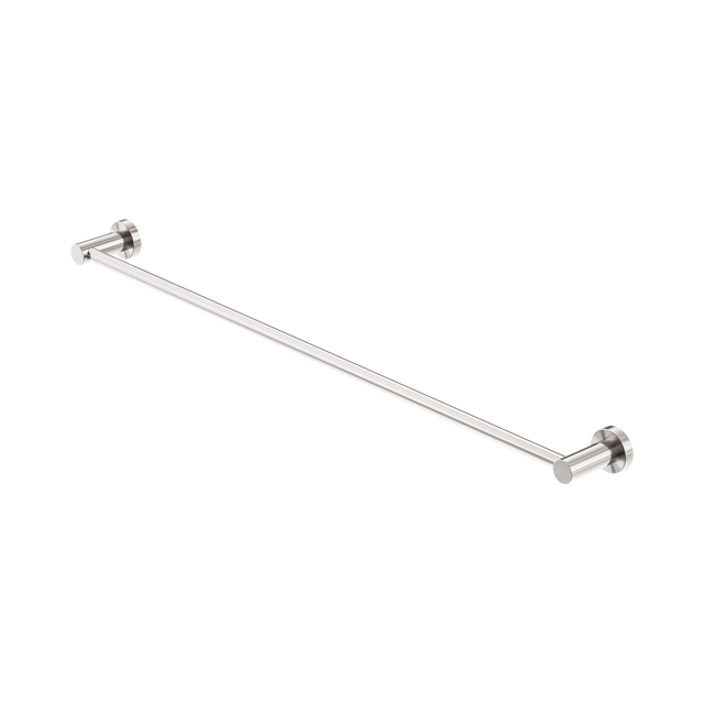 An image of Nero Tapware Mecca Single Towel Rail 800mm Brushed Nickel