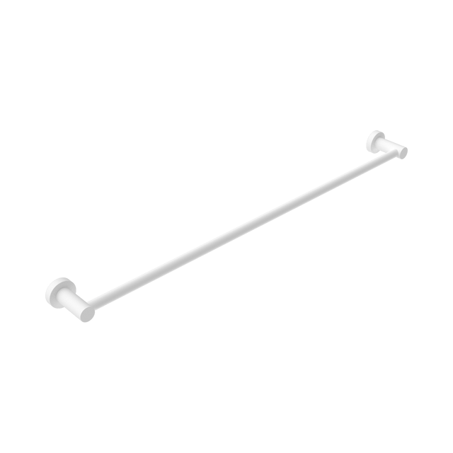 An image of Nero Tapware Mecca Single Towel Rail 800mm Matte White