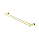 An image of Nero Tapware Mecca Double Towel Rail 800mm Brushed Gold