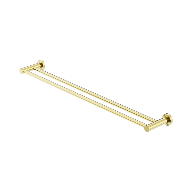 An image of Nero Tapware Mecca Double Towel Rail 800mm Brushed Gold