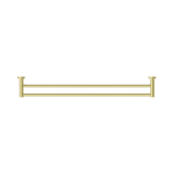 An image of Nero Tapware Mecca Double Towel Rail 800mm Brushed Gold
