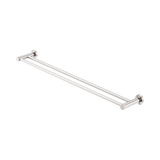 An image of Nero Tapware Mecca Double Towel Rail 800mm Brushed Nickel