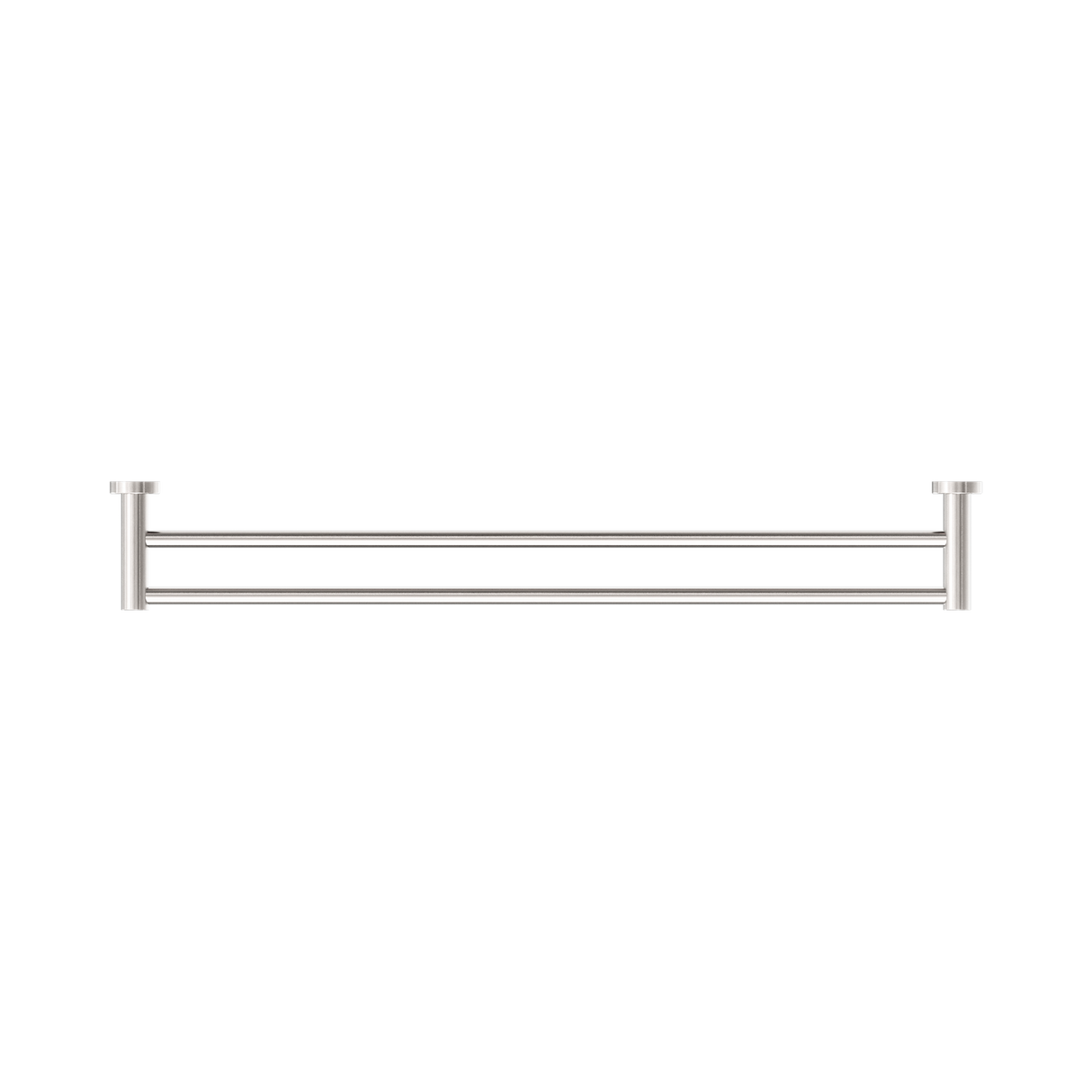 An image of Nero Tapware Mecca Double Towel Rail 800mm Brushed Nickel