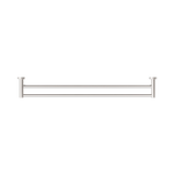 An image of Nero Tapware Mecca Double Towel Rail 800mm Brushed Nickel