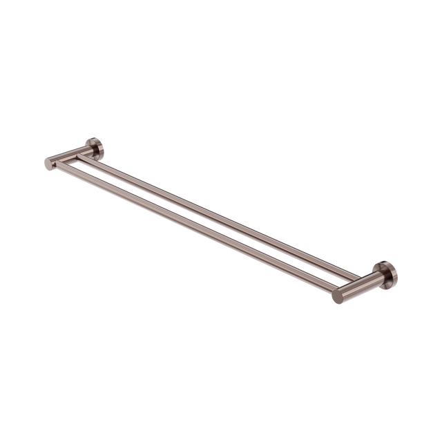 An image of Nero Tapware Mecca Double Towel Rail 800mm Brushed Bronze