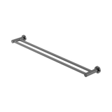 An image of Nero Tapware Mecca Double Towel Rail 800mm Gun Metal
