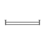 An image of Nero Tapware Mecca Double Towel Rail 800mm Gun Metal