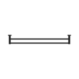 An image of Nero Tapware Mecca Double Towel Rail 800mm Matte Black
