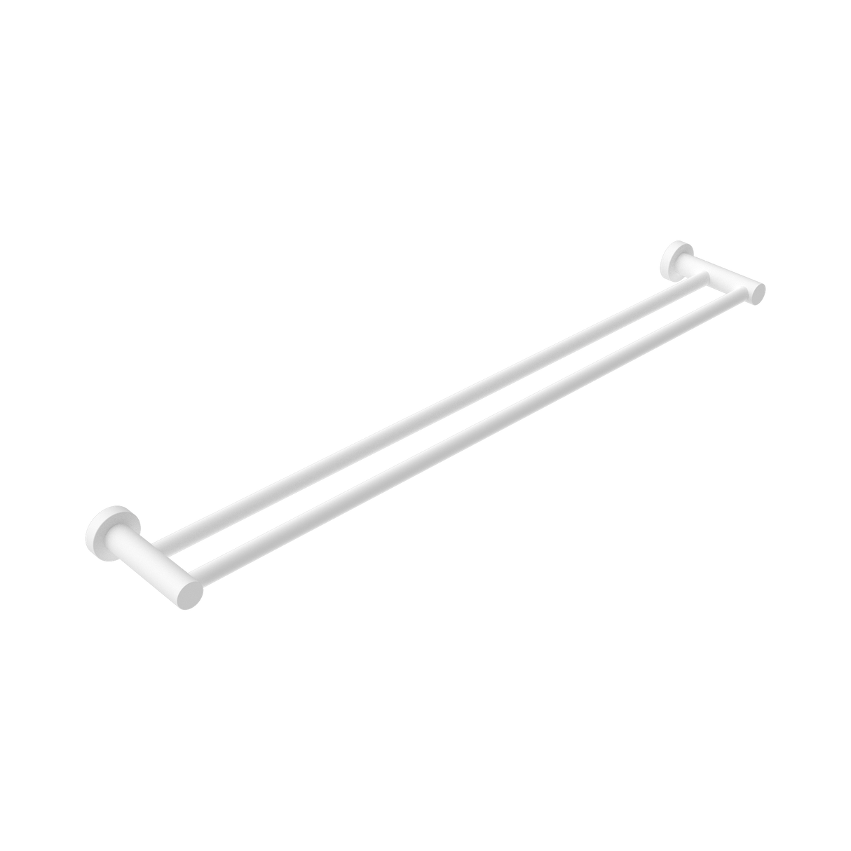 An image of Nero Tapware Mecca Double Towel Rail 800mm Matte White