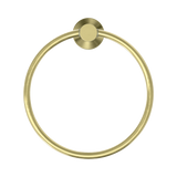 An image of Nero Tapware Mecca Hand Towel Ring Brushed Gold
