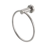 An image of Nero Tapware Mecca Hand Towel Ring Brushed Nickel