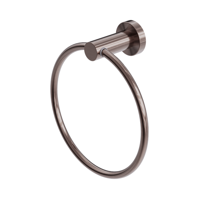 An image of Nero Tapware Mecca Hand Towel Ring Brushed Bronze
