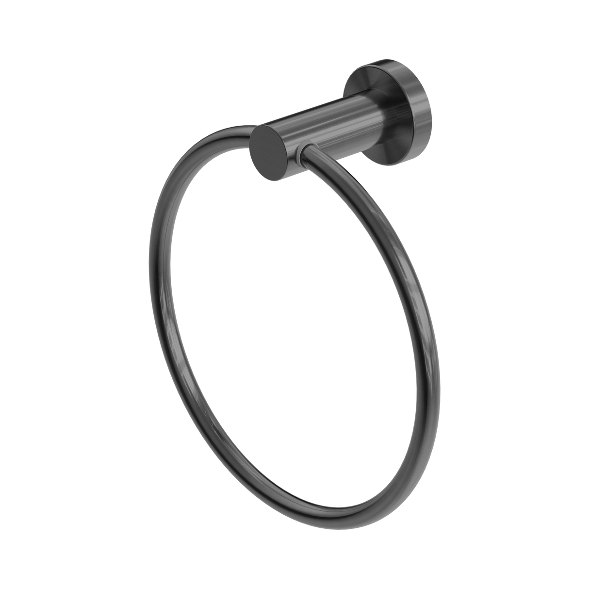 An image of Nero Tapware Mecca Hand Towel Ring Gun Metal
