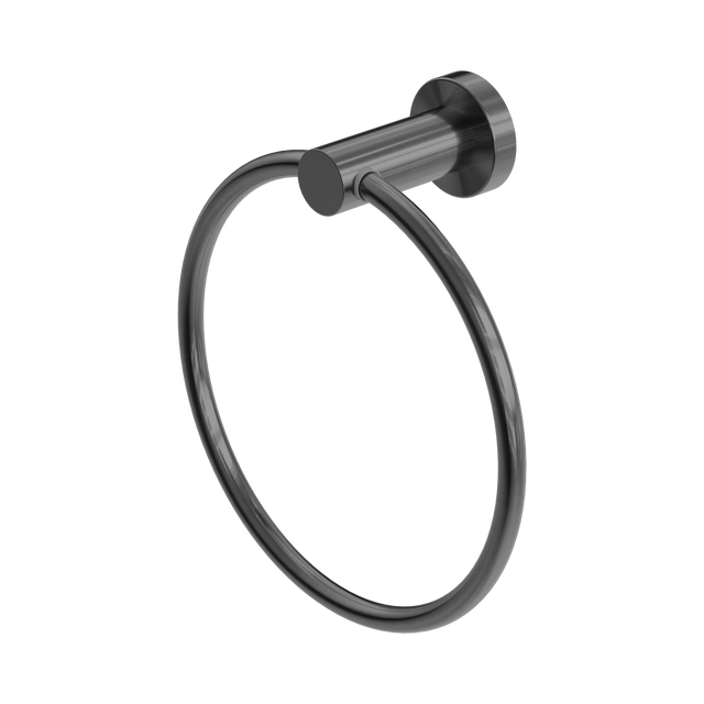 An image of Nero Tapware Mecca Hand Towel Ring Gun Metal
