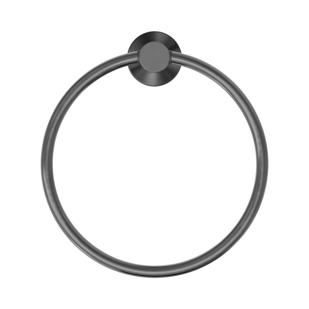 An image of Nero Tapware Mecca Hand Towel Ring Gun Metal