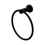 An image of Nero Tapware Mecca Hand Towel Ring Matte Black
