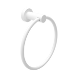 An image of Nero Tapware Mecca Hand Towel Ring Matte White