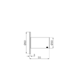 A line drawing of Nero Tapware Mecca Robe Hook II Chrome