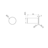 A line drawing of Nero Tapware Mecca Robe Hook Slim Chrome