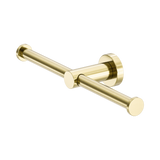 An image of Nero Tapware Mecca Double Toilet Roll Holder Brushed Gold