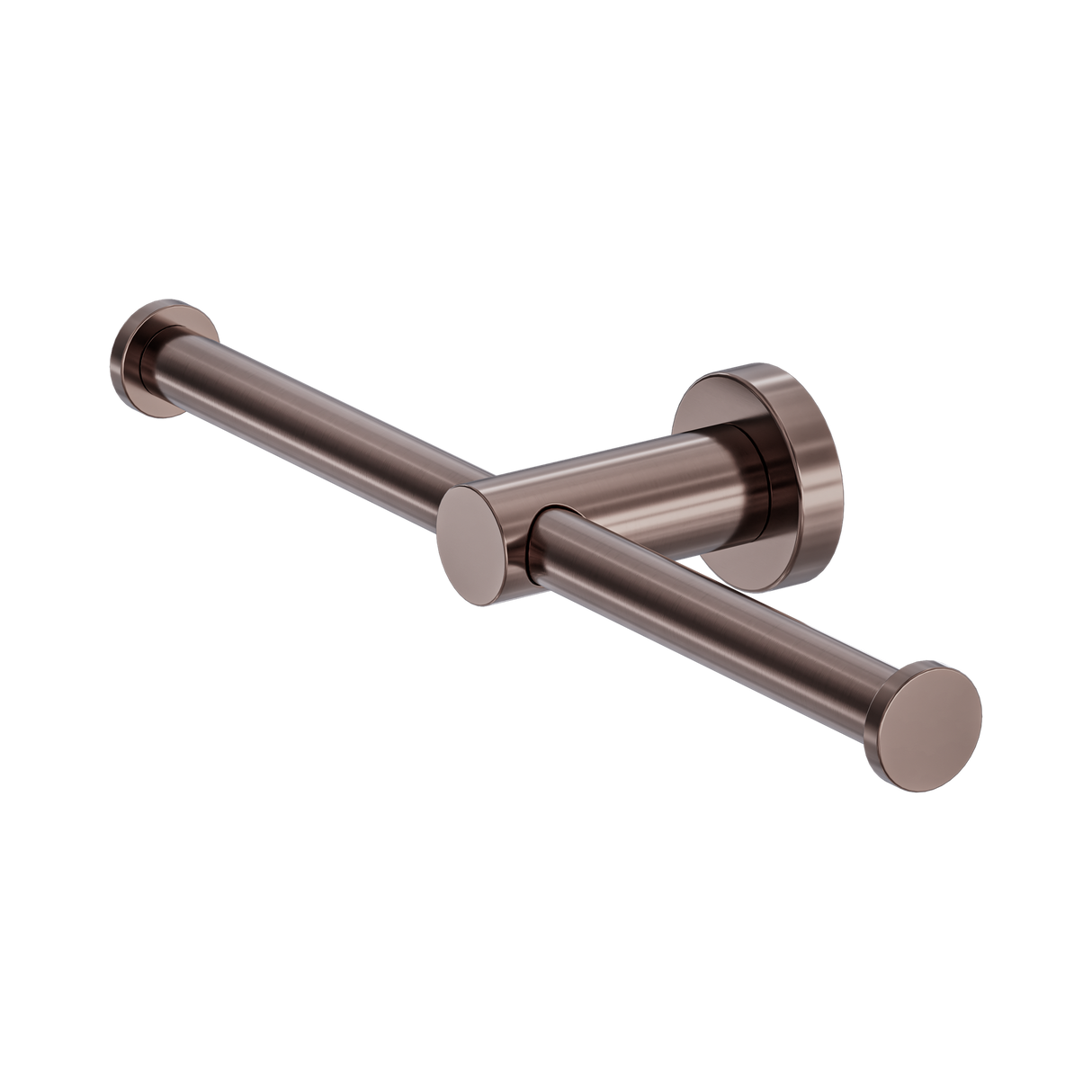 An image of Nero Tapware Mecca Double Toilet Roll Holder Brushed Bronze