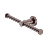An image of Nero Tapware Mecca Double Toilet Roll Holder Brushed Bronze