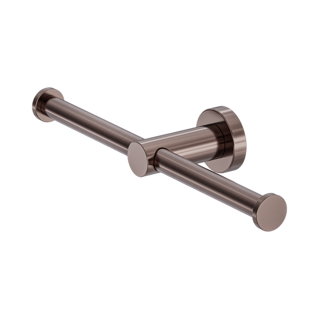 An image of Nero Tapware Mecca Double Toilet Roll Holder Brushed Bronze