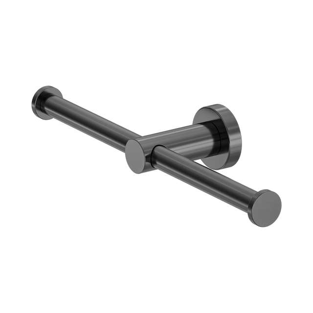 An image of Nero Tapware Mecca Double Toilet Roll Holder Gun Metal
