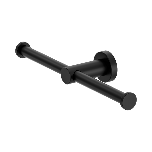 An image of Nero Tapware Mecca Double Toilet Roll Holder Matte Black