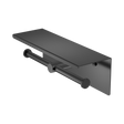 An image of Nero Tapware Mecca Double Toilet Roll Holder With Shelf Gun Metal