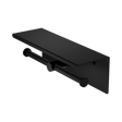 An image of Nero Tapware Mecca Double Toilet Roll Holder With Shelf Matte Black
