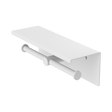 An image of Nero Tapware Mecca Double Toilet Roll Holder With Shelf Matte White