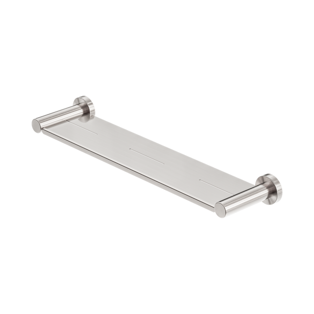 An image of Nero Tapware Mecca Metal Shower Shelf Brushed Nickel